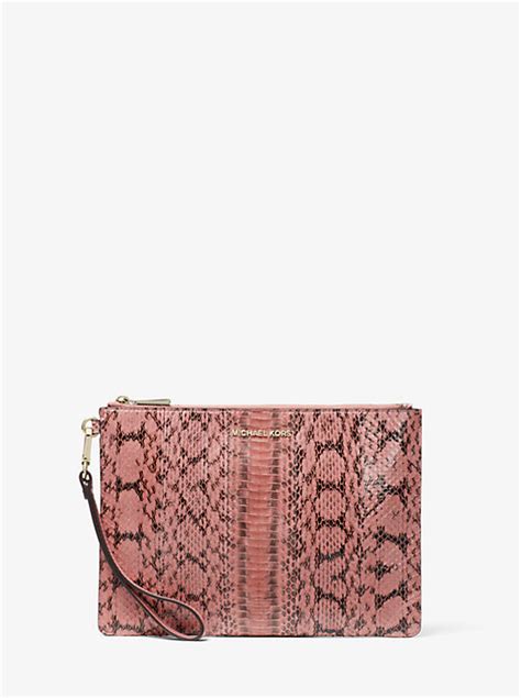 michael kors medium snakeskin pouch|mike kors snakeskin shoulder bag.